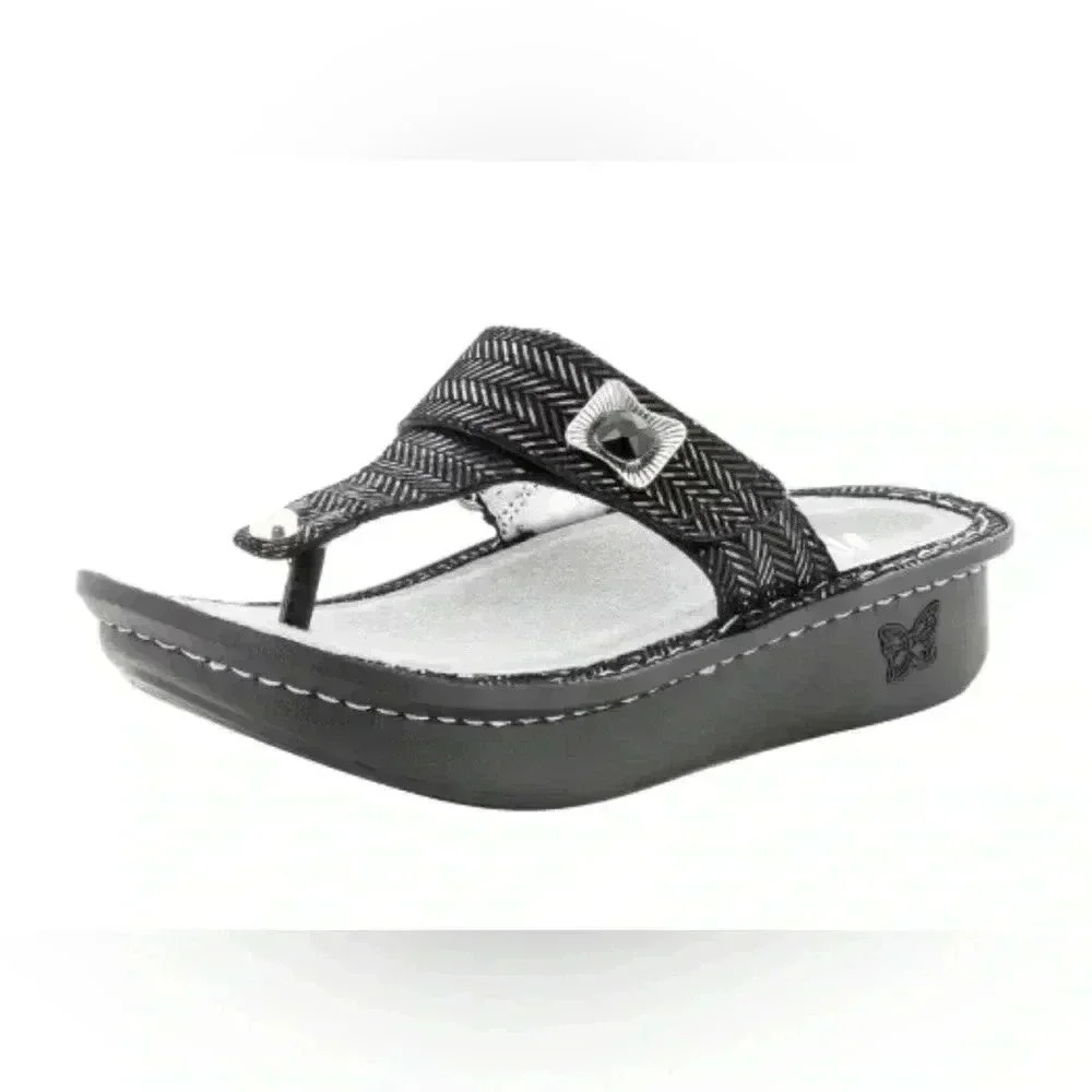 Alegria Carina Chained Black Sandals 6